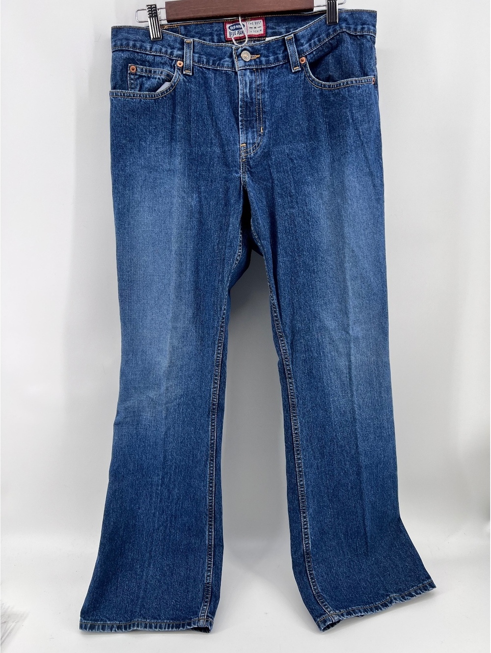 Vintage Old Navy Blue Jeans Womens Size 12 Low Rise Flare Leg Denim Blue Y2K